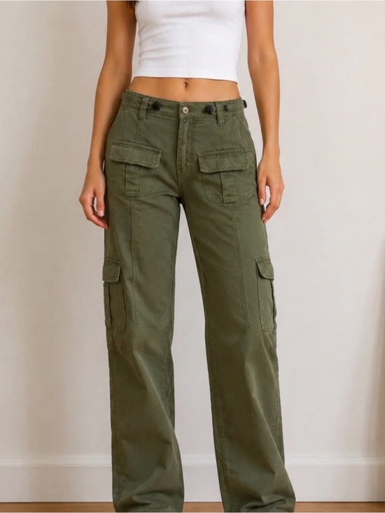Brandy Melville Pants - Brandy Melville Olive Green Cargo Trousers